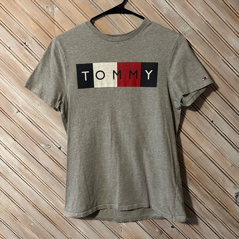 Tommy Hilfiger Colour Block Logo T Shirt Short Sleeve Casual Cotton Vintage Top